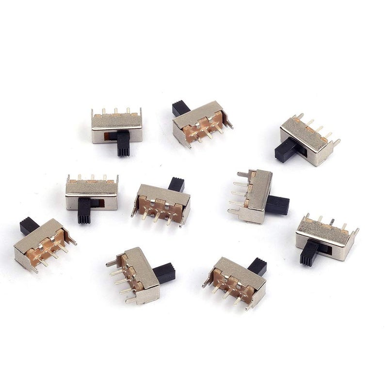 Cylewet 10Pcs 12mm Vertical Slide Switch SPDT 1P2T with 3 Pins PCB Panel for Arduino (Pack of 10) CYT1016 - Image 1